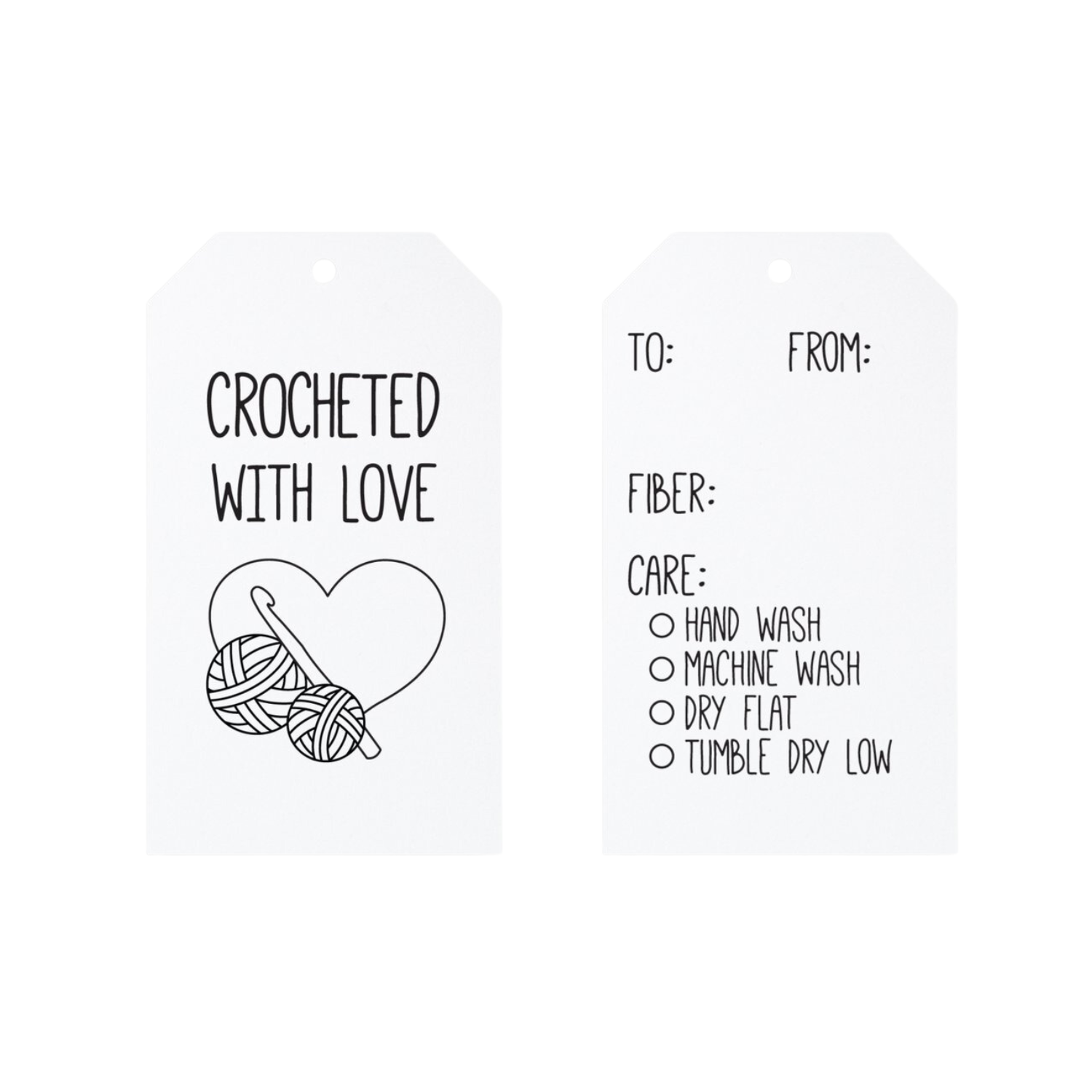 Crocheted with Love / Handmade Care Crafts Gift Tags, Zazzle