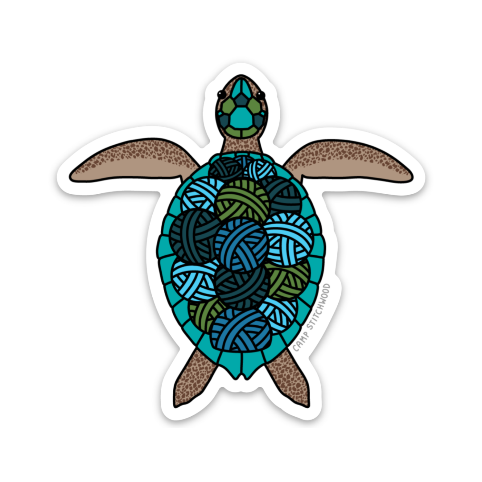 Sea Turtle Sticker – Camp Stitchwood