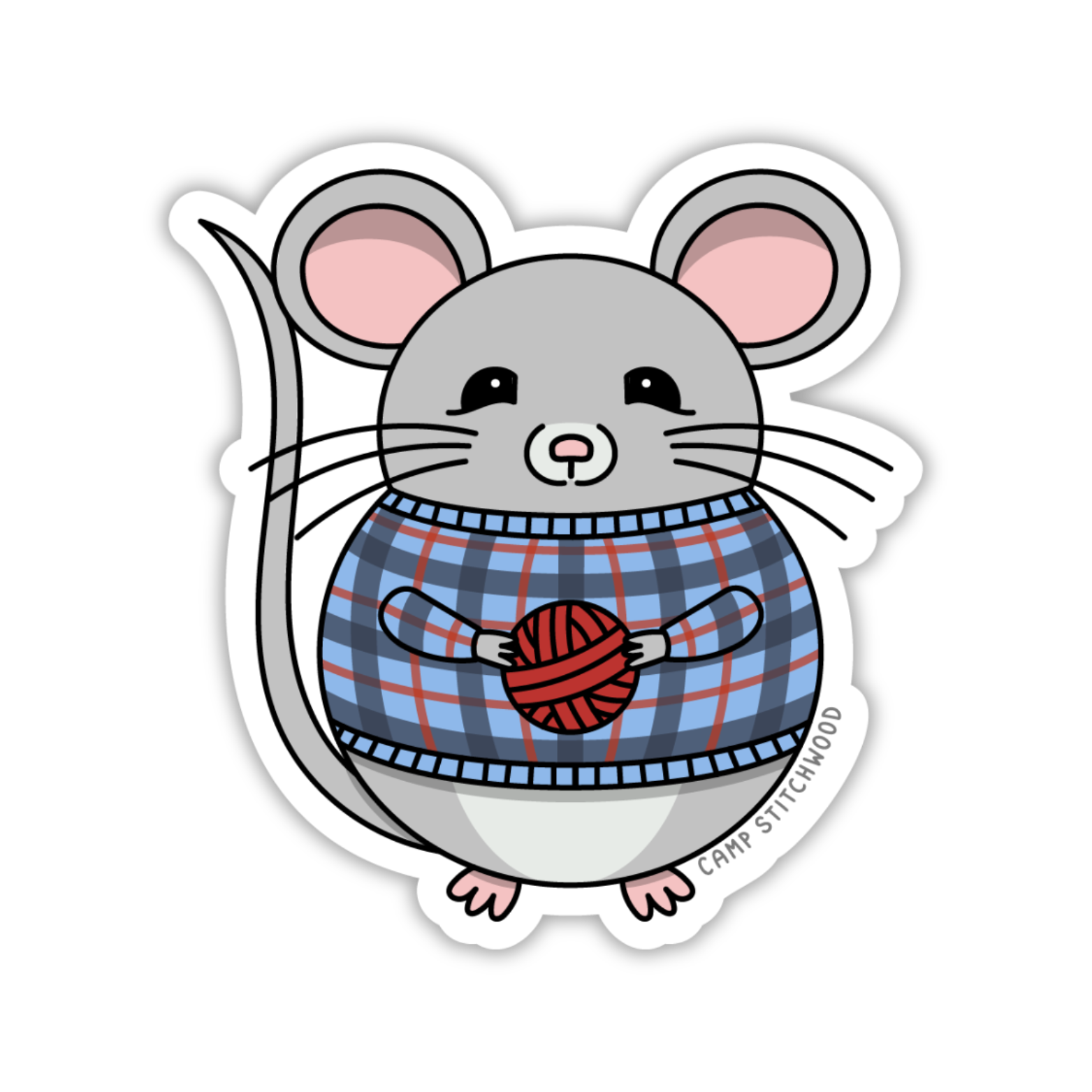 Plaid Mouse Sticker