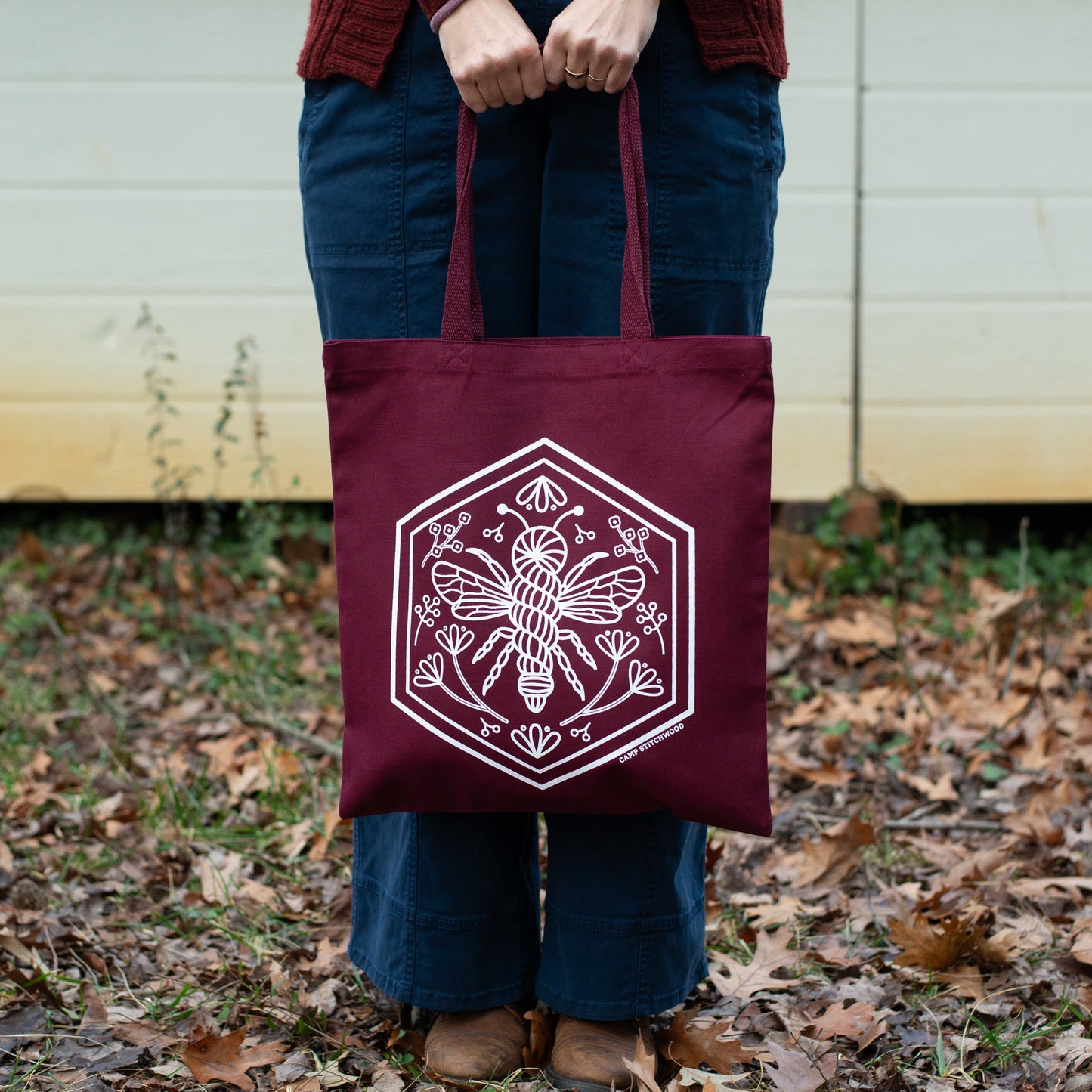 Hexagon Honeybee Tote Bag