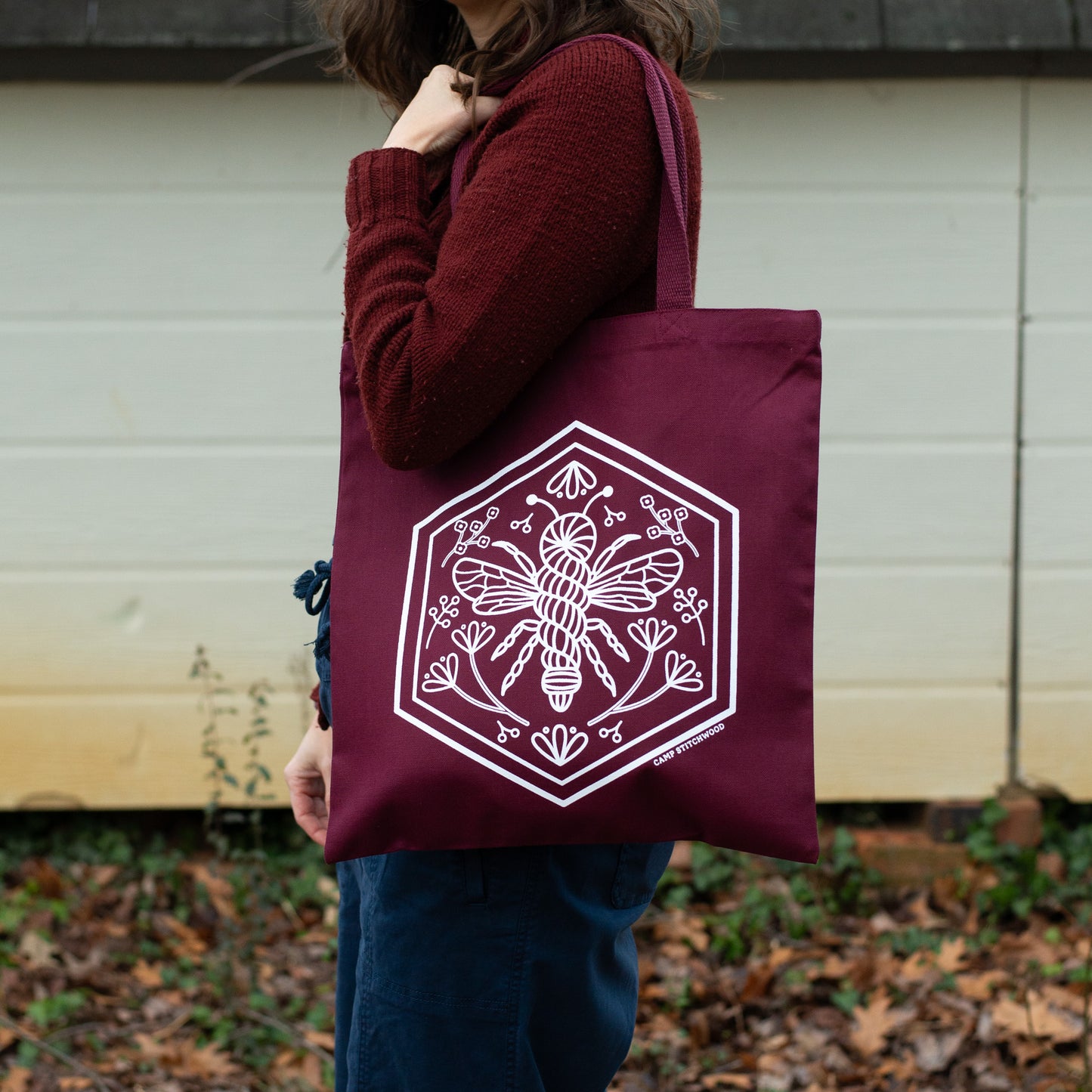 Hexagon Honeybee Tote Bag