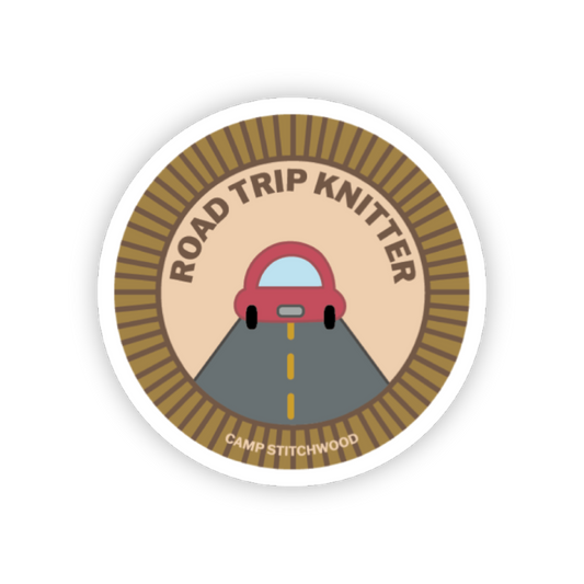 Road Trip Knitter Merit Badge Sticker