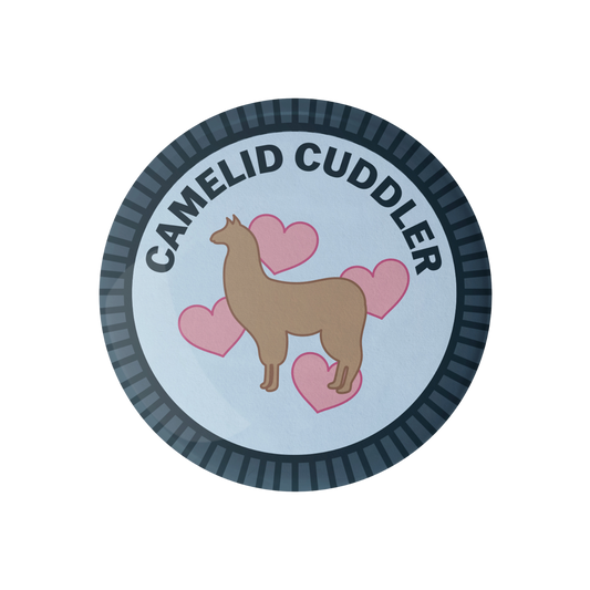 Camelid Cuddler Purl Scout Merit Badge