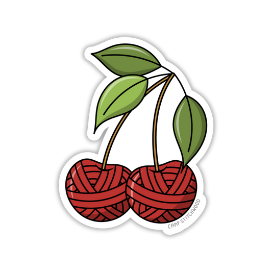 Cherry Yarn Ball Sticker