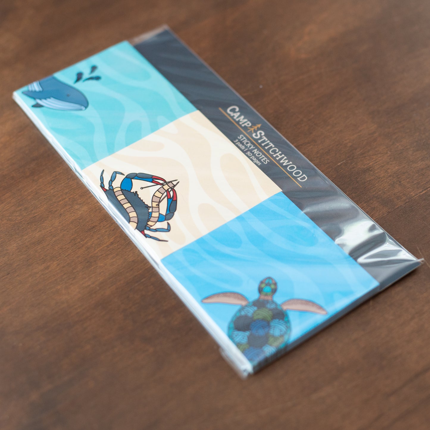 Sea Life Sticky Note Set in packaging