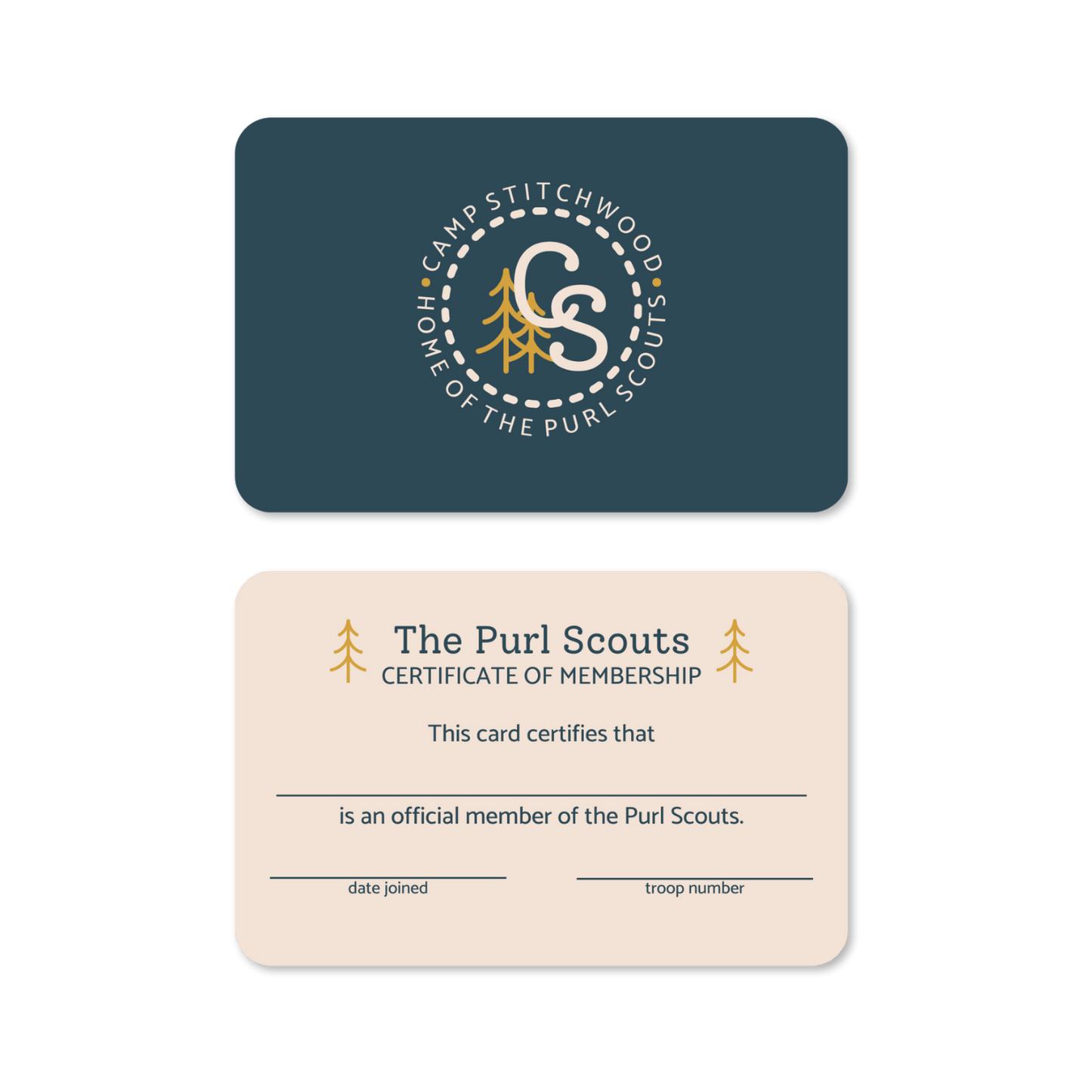 Purl Scouts Membership Card